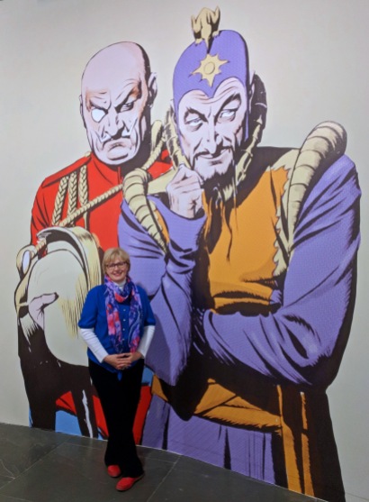 Julia posing with Ming the Merciless and the Kaiser