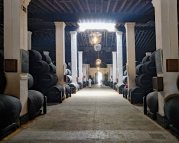 One of the many storerooms at Bodegas Gonzalez-Byass. In total over 100,000 barrels of wine, in different stages of production, are kept in the company warehouses.